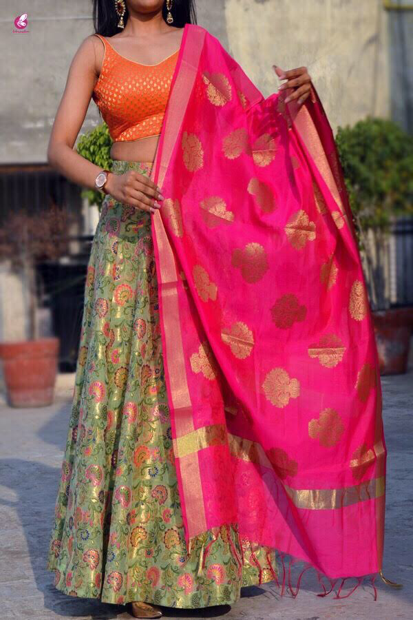 Multicolour Brocade Lehenga