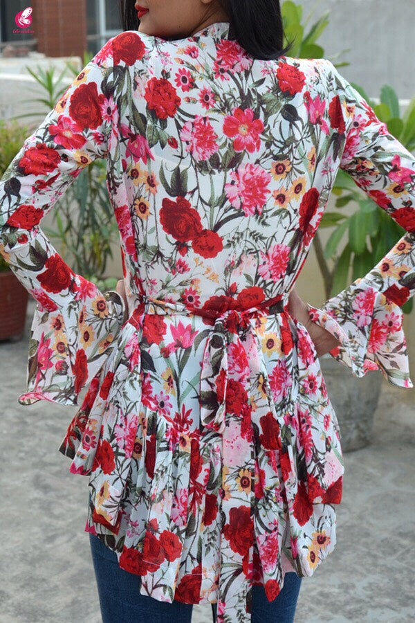 Multicolour Floral Georgette Shrug