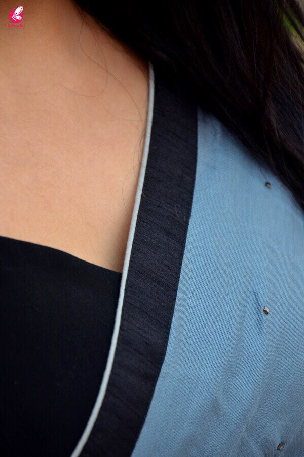 Grey Matte Upada Black Taping Saree