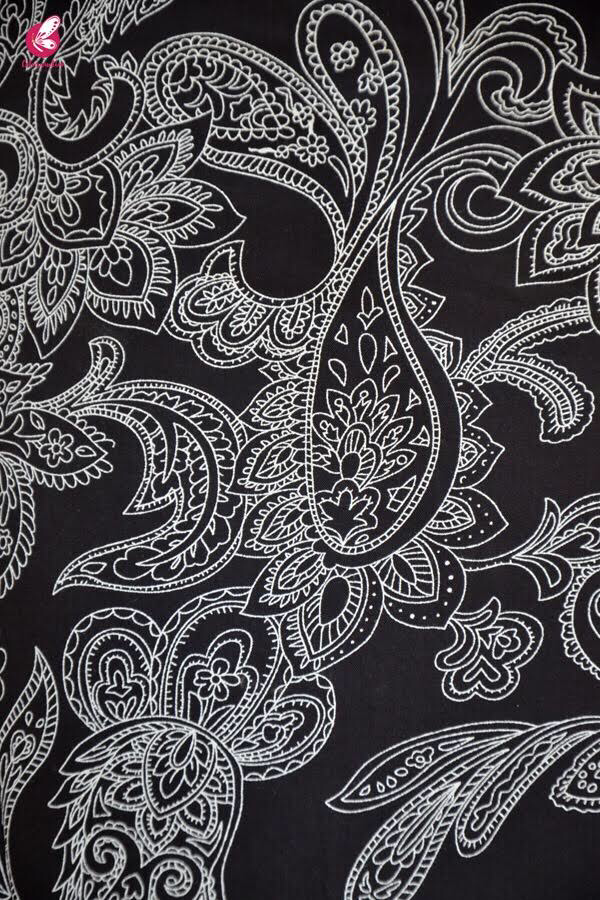 Black Crepe Printed A-Line Kurti
