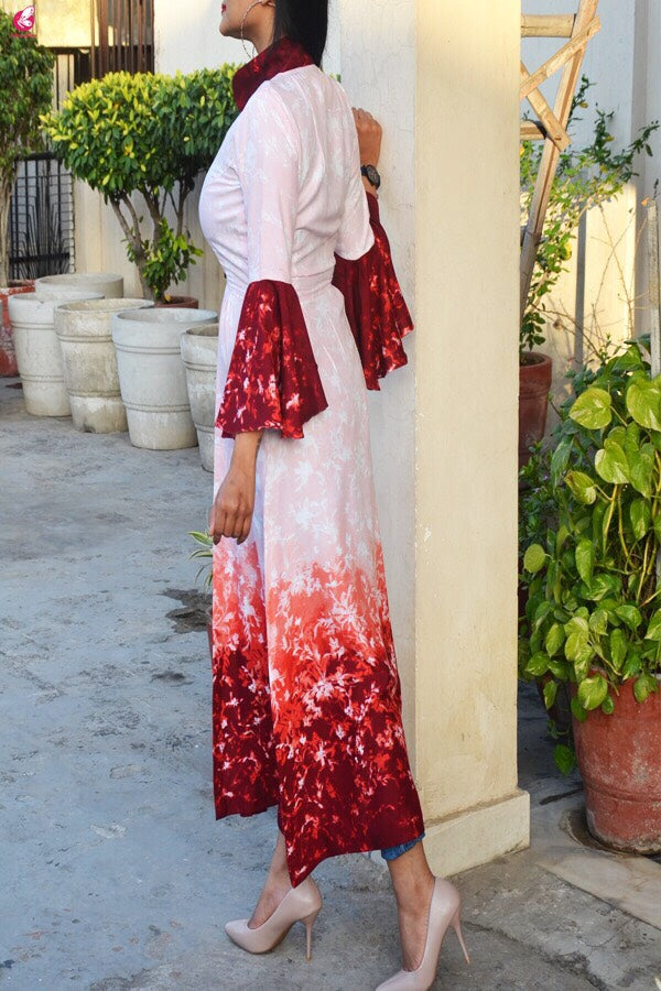 Multicolour Front Slit Modal Rayon Kurti