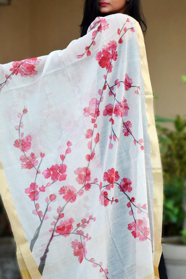 The Pink Japanese Cherry Blossom Statement Stole