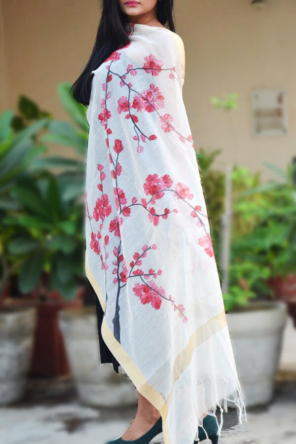 The Pink Japanese Cherry Blossom Statement Stole
