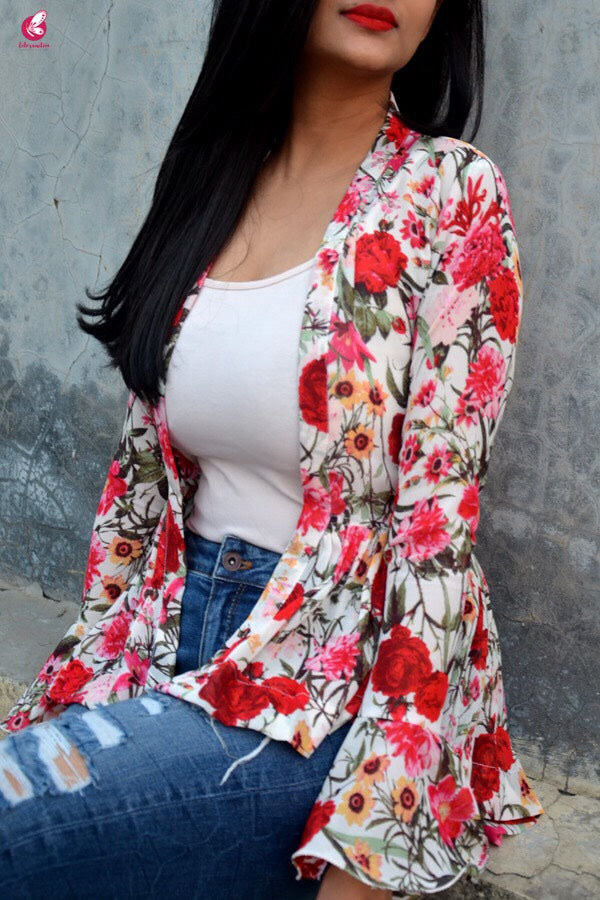 Multicolour Floral Georgette Shrug