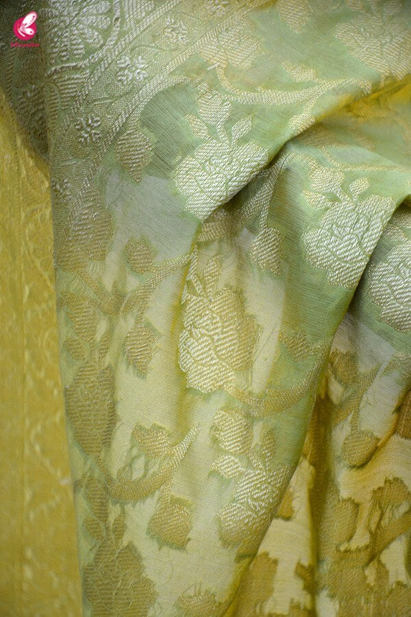 Green Chanderi Zari Woven Dupatta