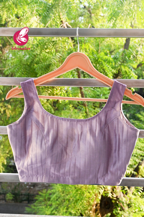 Pink Mauve Sleeveless Square Back Fancy Padded Blouse