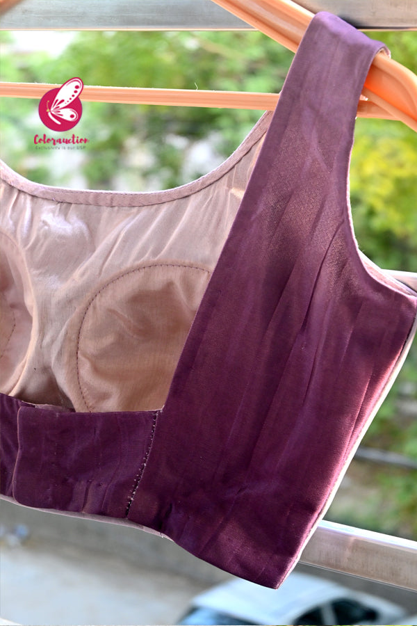 Pink Mauve Sleeveless Square Back Fancy Padded Blouse